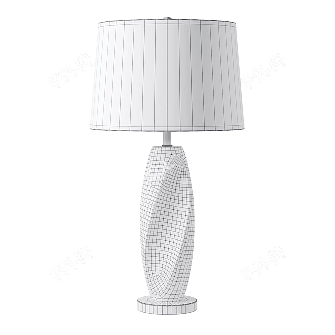 Retro Ceramic, Wood Accented Table Lamp 3D model image 3