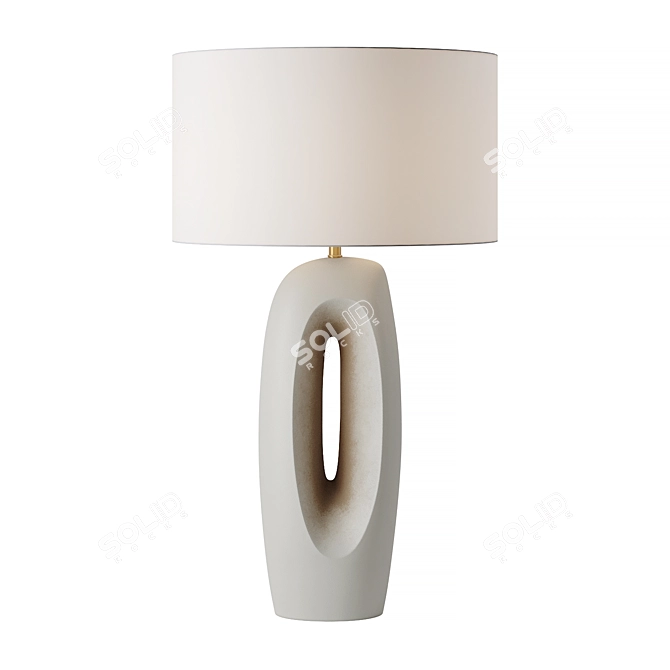 Handmade Stoneware Terra Sigillata Lamp 3D model image 1