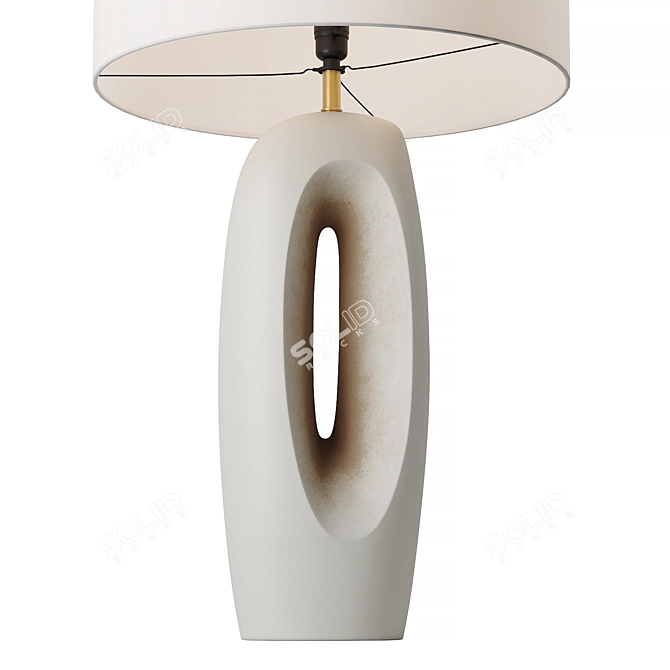 Handmade Stoneware Terra Sigillata Lamp 3D model image 2