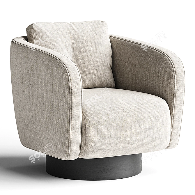 Plush Velvet Armchair Stylish Club 3D model image 1