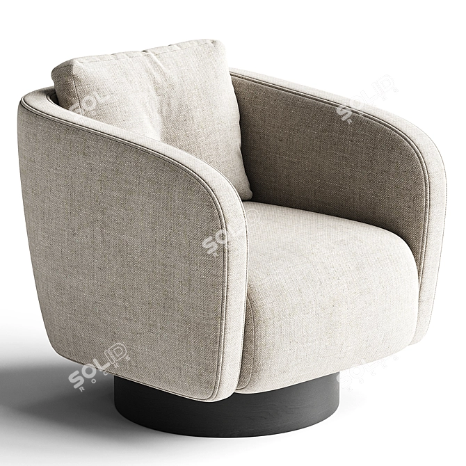 Plush Velvet Armchair Stylish Club 3D model image 2