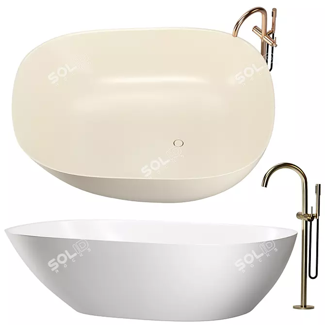 Modern Bathtubs Set for Download 3D model image 2