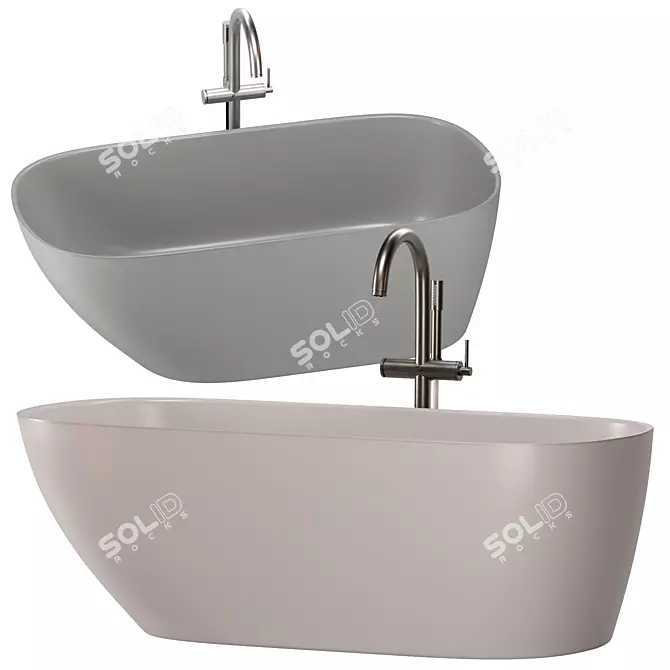 Modern Bathtubs Set for Download 3D model image 3