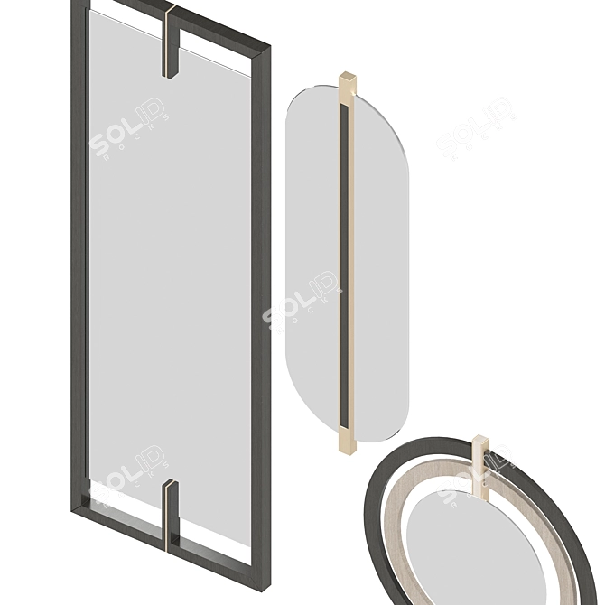 Elegant Contemporary Mirror Set 3D model image 3
