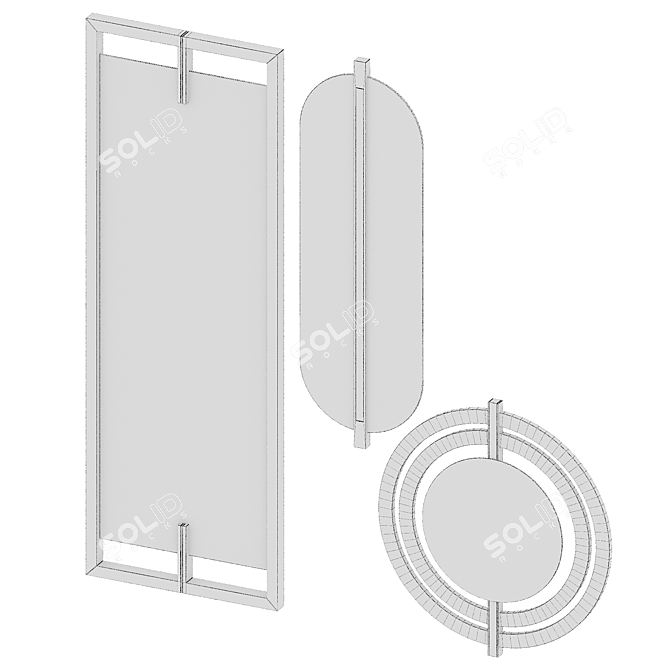 Elegant Contemporary Mirror Set 3D model image 4