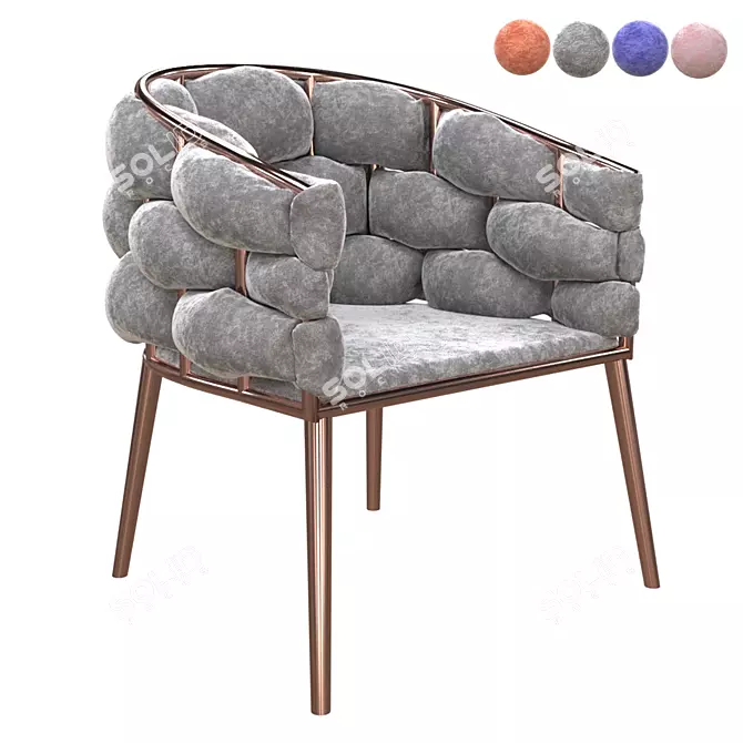 Scandinavian Chair with Textures 3D model image 1