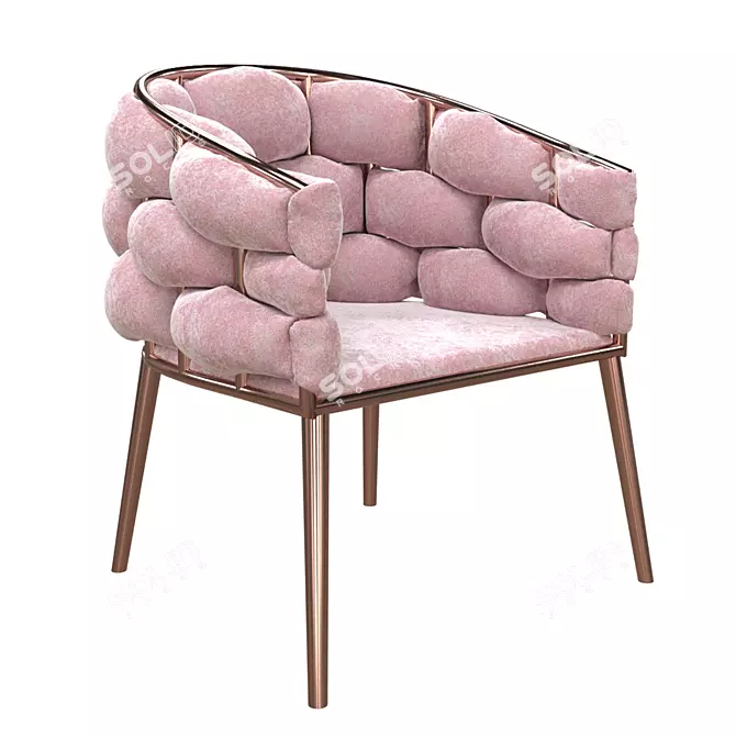 Scandinavian Chair with Textures 3D model image 2