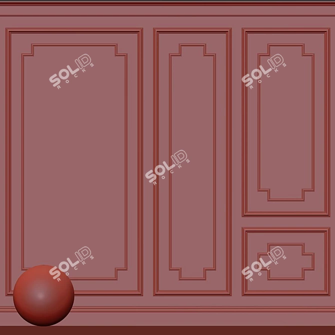 Decorative Plaster with Molding 277 3D model image 4