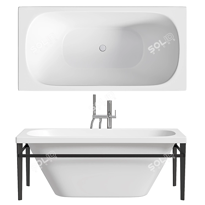 Elegant Duravit XVIU Acrylic Bathtub 3D model image 1