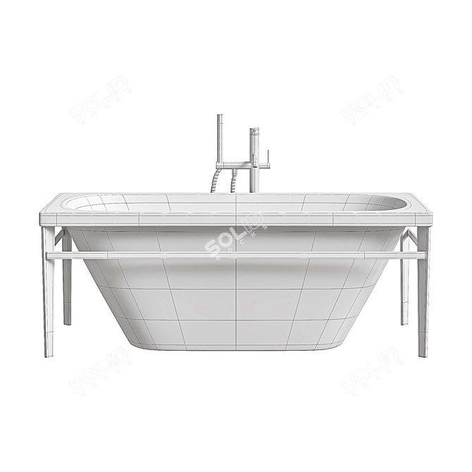 Elegant Duravit XVIU Acrylic Bathtub 3D model image 3