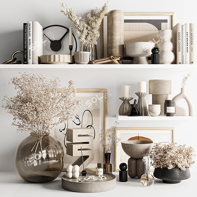 Modern Interior Decor Set 3D model image 1