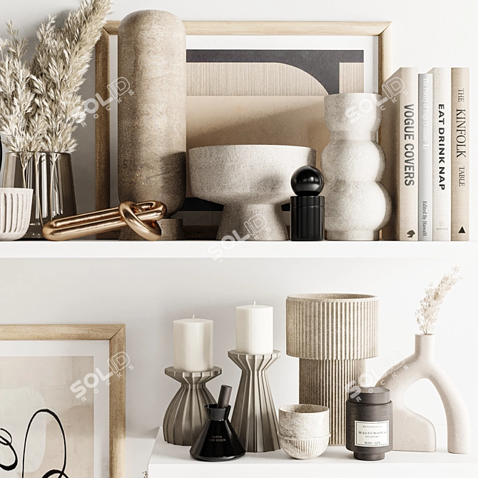 Modern Interior Decor Set 3D model image 4