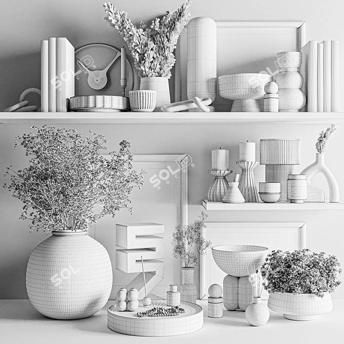 Modern Interior Decor Set 3D model image 5