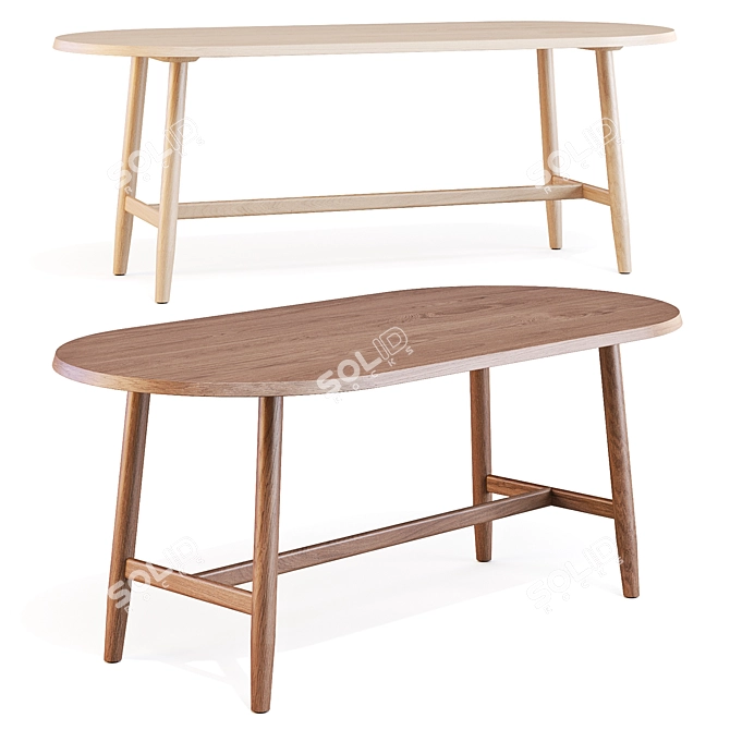 Kimua Oak Dining Table Collection 3D model image 1
