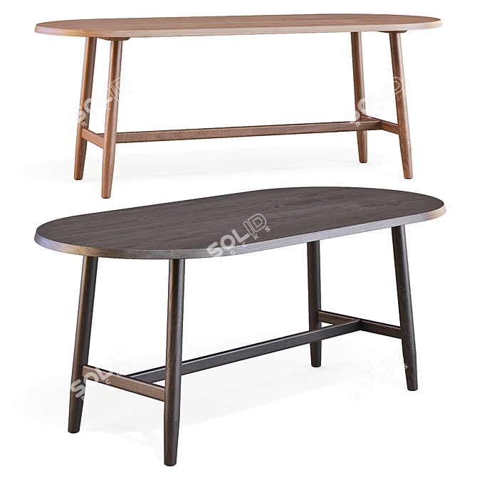 Kimua Oak Dining Table Collection 3D model image 2