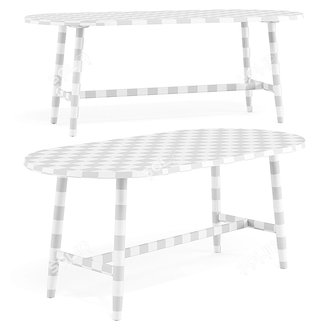 Kimua Oak Dining Table Collection 3D model image 6