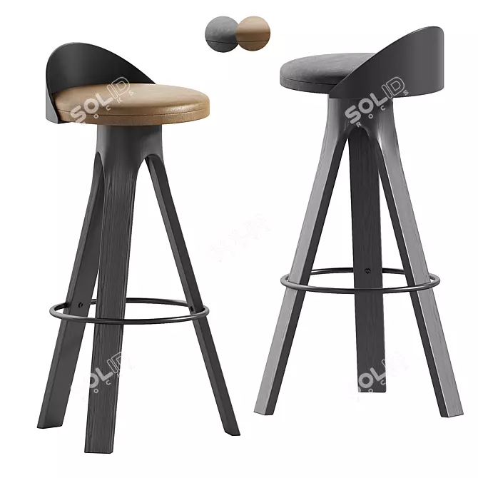 Modern Style Barstool by Cecilio 3D model image 1