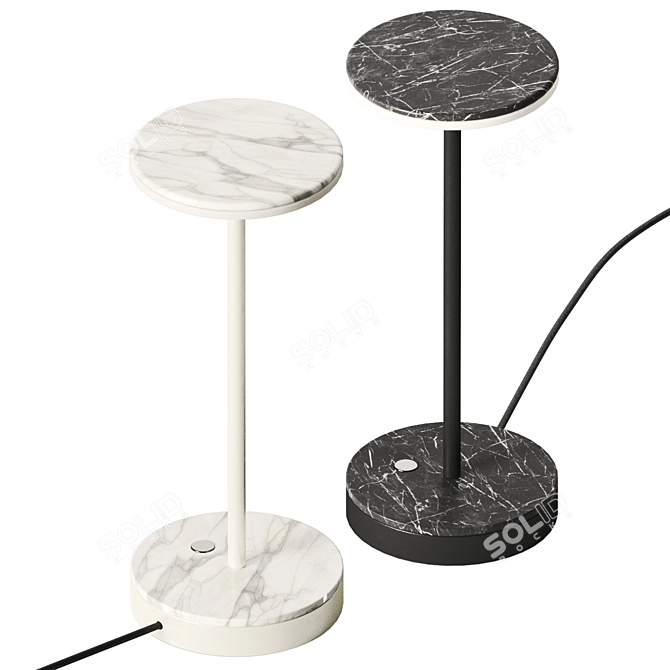 Gemini Stone Metal Lamp 3D 3D model image 2