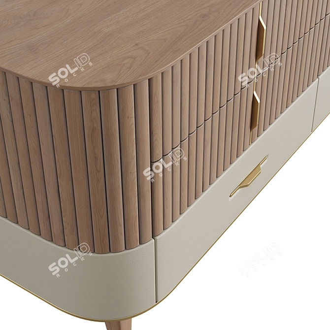 Luxury Eden-Rock Marble Wood Dresser 3D model image 5