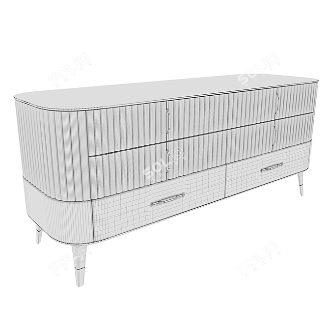 Luxury Eden-Rock Marble Wood Dresser 3D model image 7