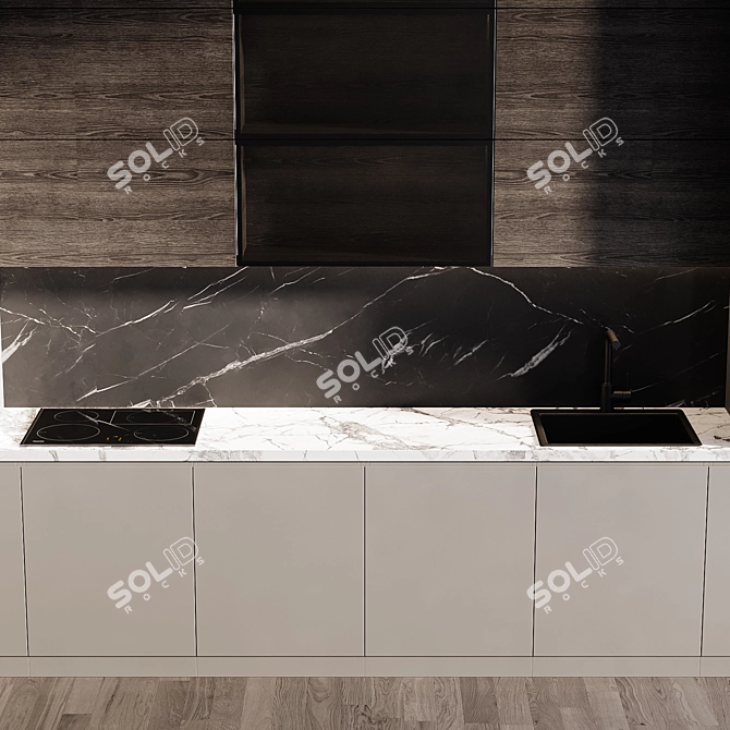 Modern Kitchen Island with Miele Appliances 3D model image 5