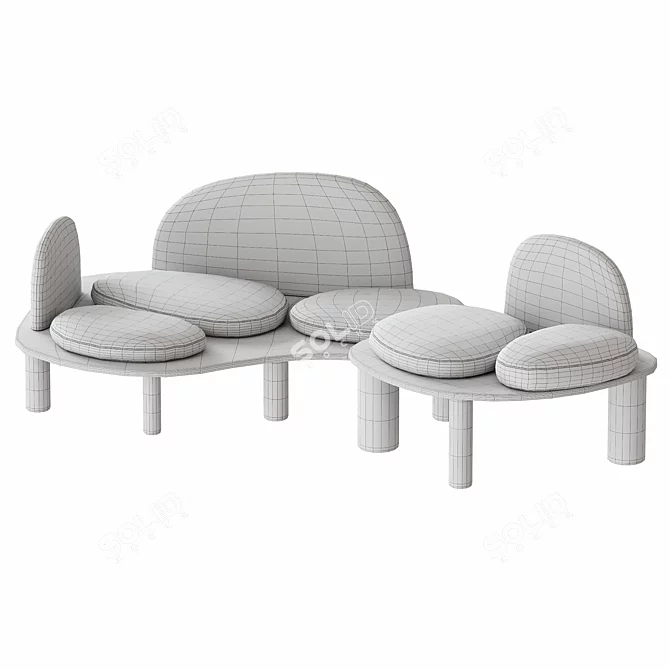 Modular Scandinavian Design Sofa 3D model image 2