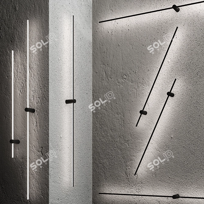 Modern LED Aluminium Wall Lamp 3D model image 2