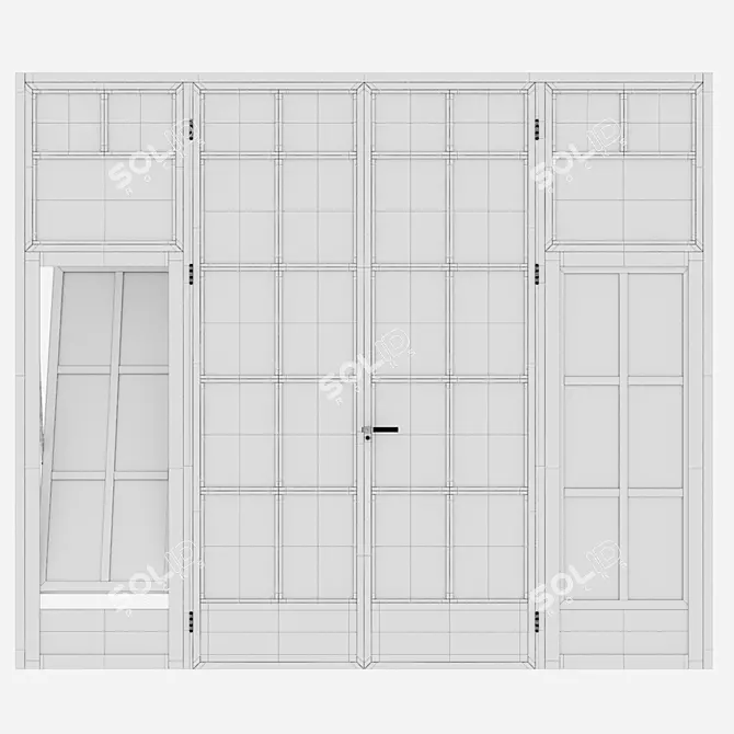 304 Aluminium Door, Corona Render 3D model image 4