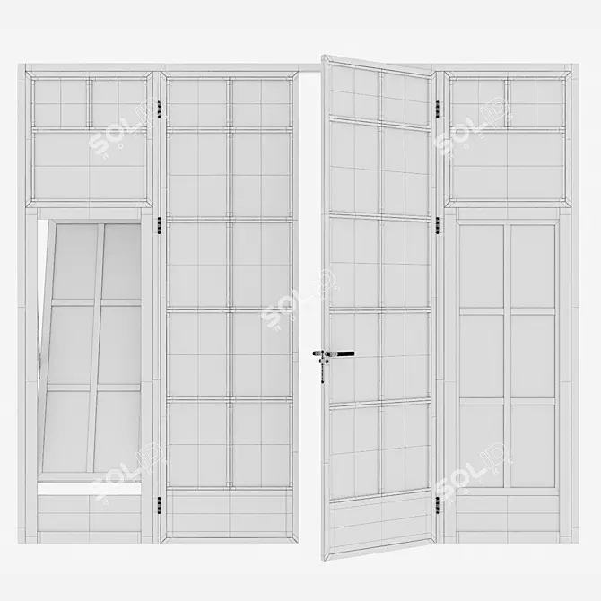 304 Aluminium Door, Corona Render 3D model image 5