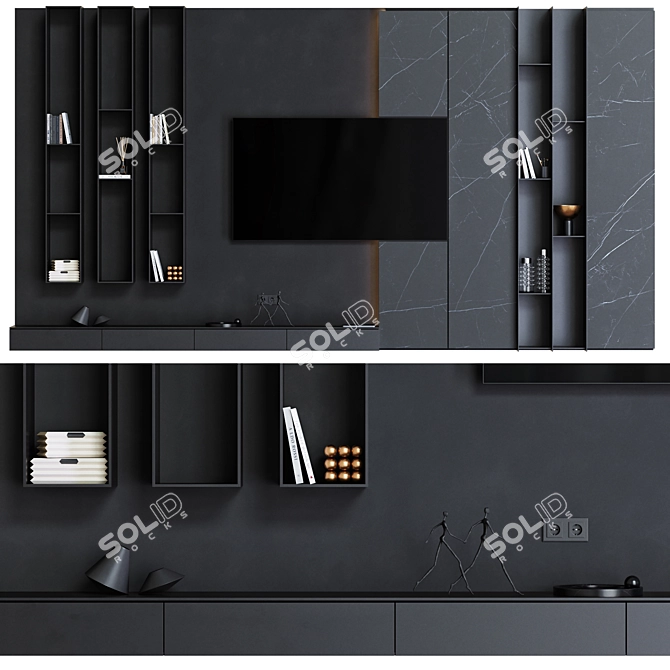 Modern TV Wall Unit 3D model image 1