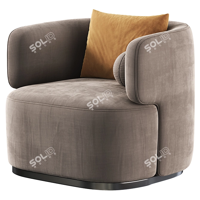 Luxury Green Velvet Ritz Armchair 3D model image 3