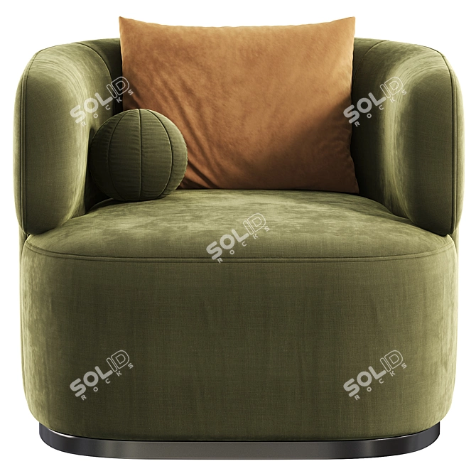 Luxury Green Velvet Ritz Armchair 3D model image 4