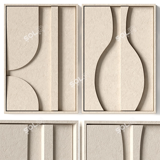 Handcrafted Relief 3D Wall Art 3D model image 2