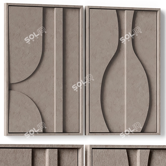 Handcrafted Relief 3D Wall Art 3D model image 3