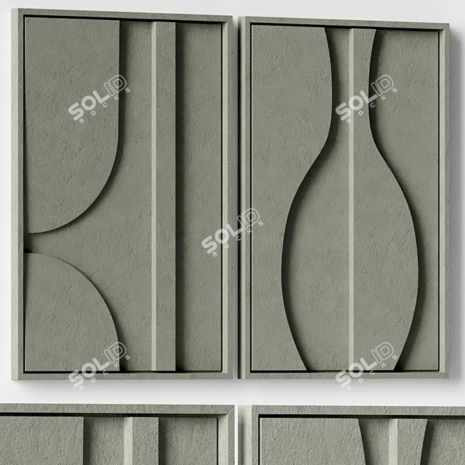 Handcrafted Relief 3D Wall Art 3D model image 4