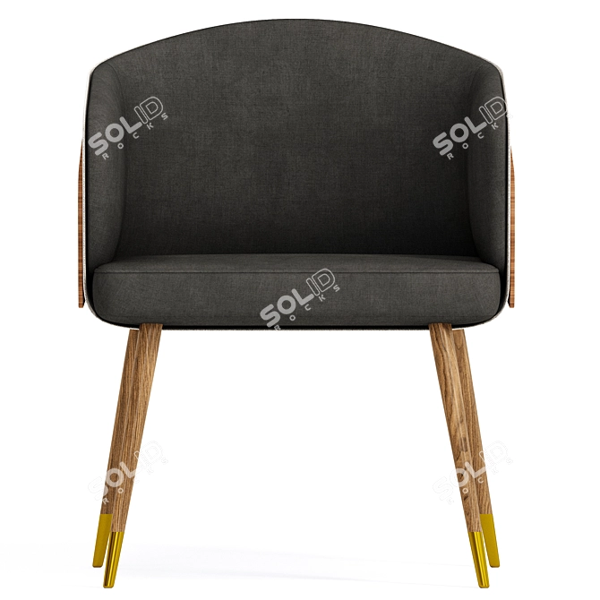 Enrico Fabric Armchair: Stylish Comfort 3D model image 2