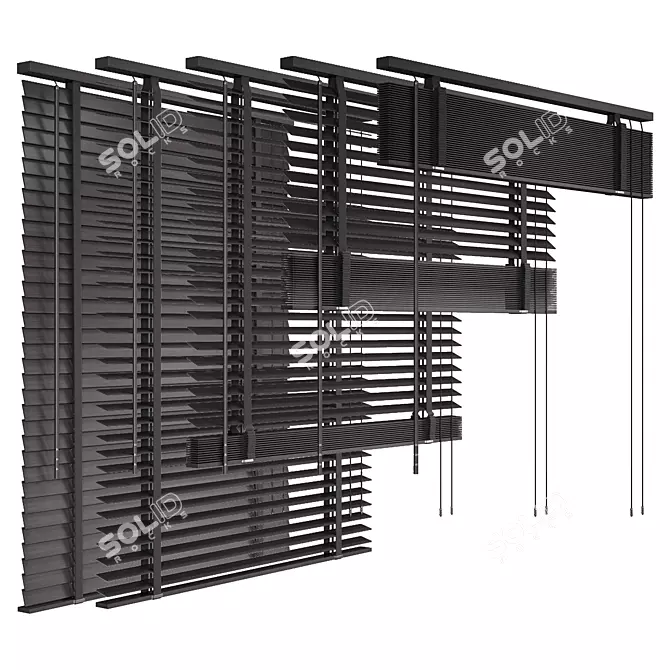 Folding Wooden Blinds 3D model image 4