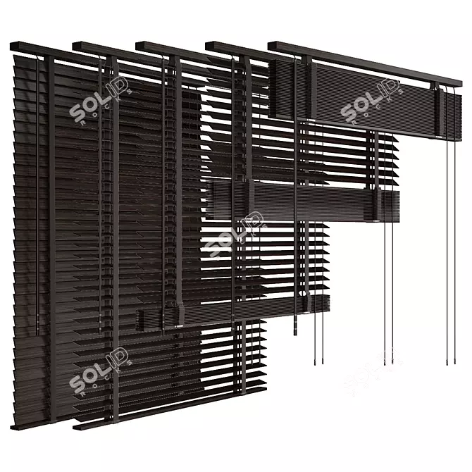 Folding Wooden Blinds 3D model image 5