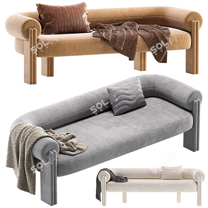 Elegant Sevigne Sofa by Metaphores 3D model image 1