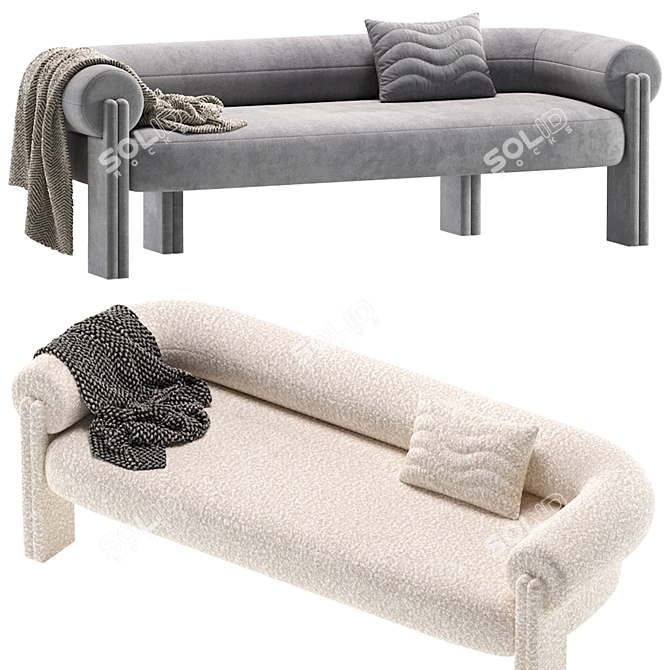 Elegant Sevigne Sofa by Metaphores 3D model image 4