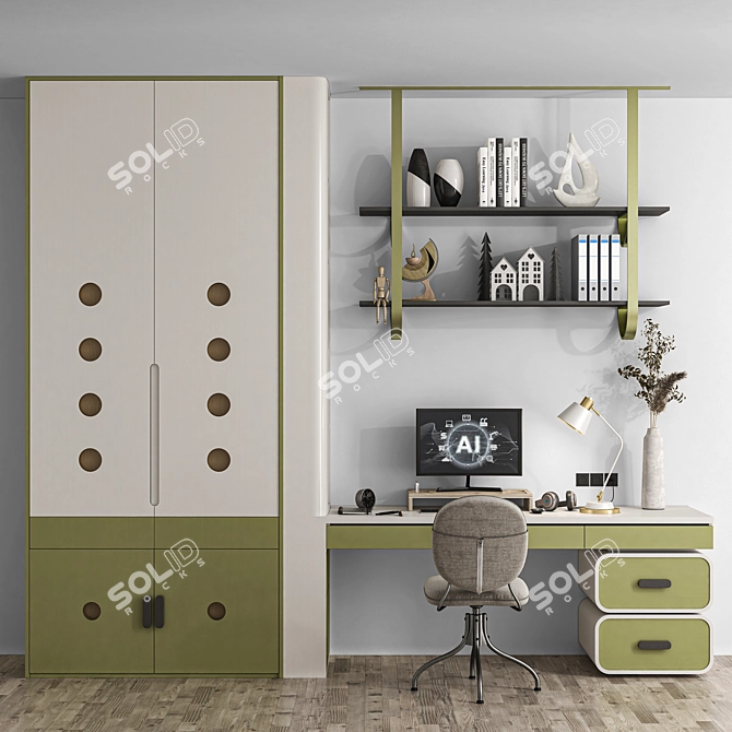 Modern Office Furniture Set 3D model image 3