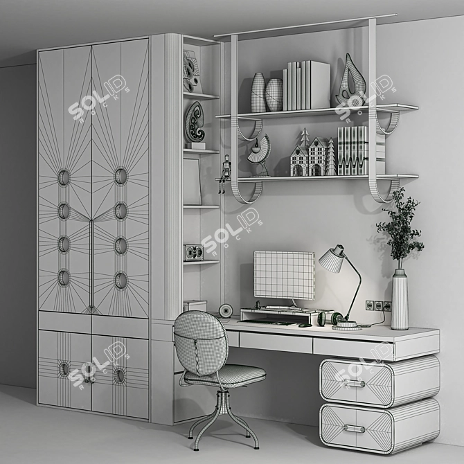 Modern Office Furniture Set 3D model image 6