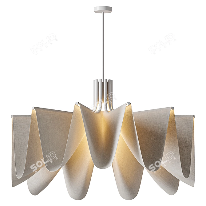 Veil Fabric Pendant Lamp 3D model image 1