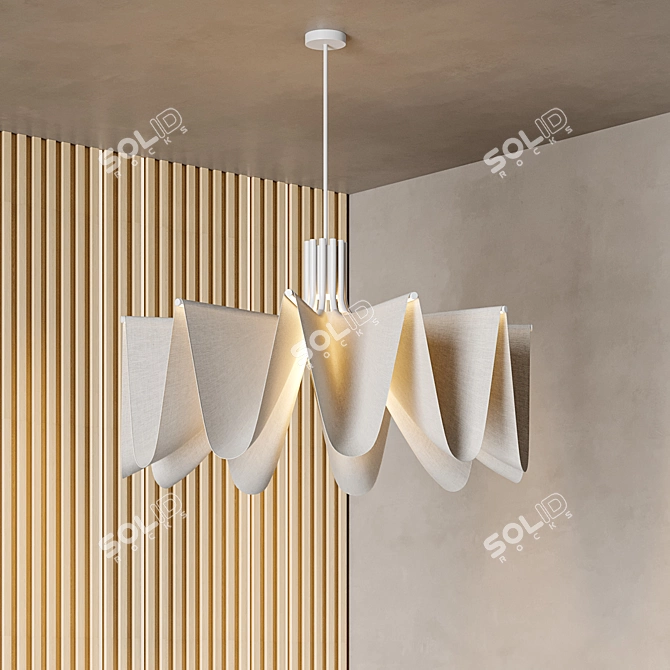 Veil Fabric Pendant Lamp 3D model image 2