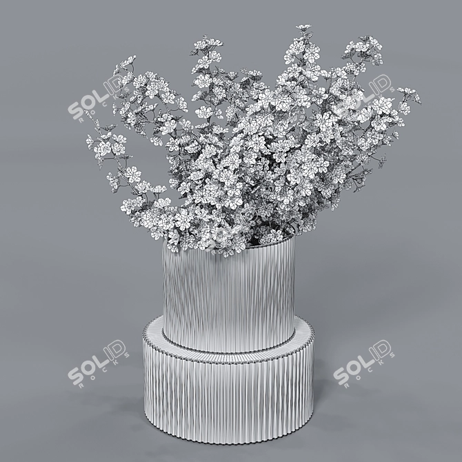 Blooming Plum Branches in H&M Vase 3D model image 4