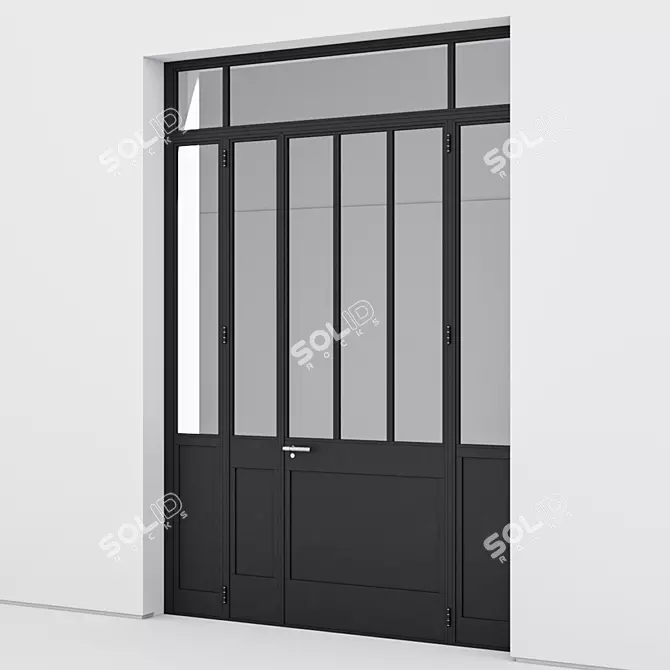 Sleek Aluminium Door Render Corona 3D model image 2