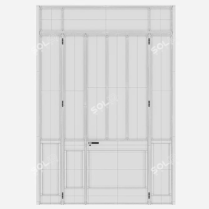 Sleek Aluminium Door Render Corona 3D model image 4
