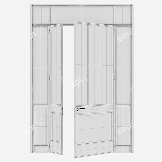 Sleek Aluminium Door Render Corona 3D model image 5