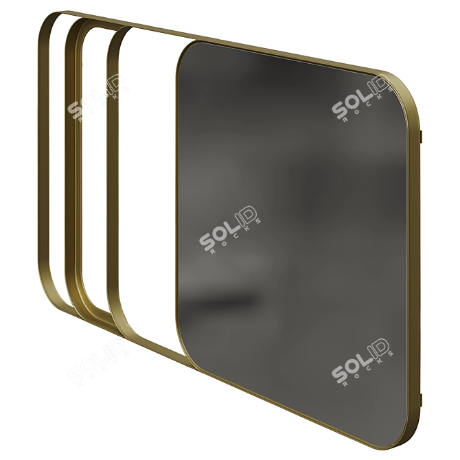 Contemporary Good Vibes Mirror, 90cm 3D model image 2