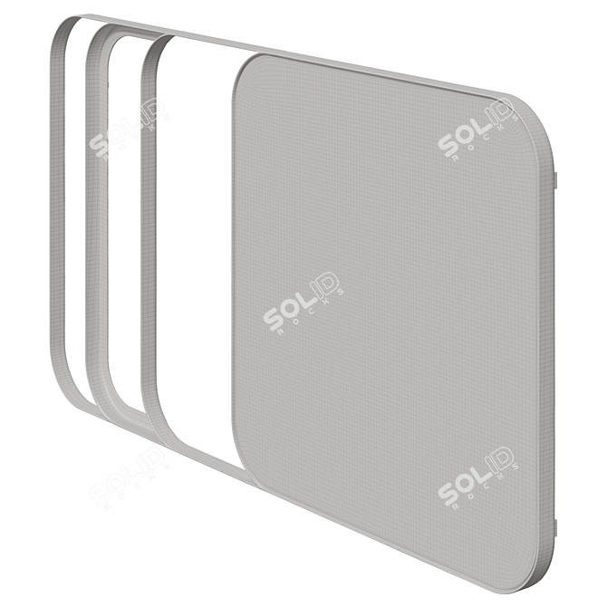 Contemporary Good Vibes Mirror, 90cm 3D model image 3